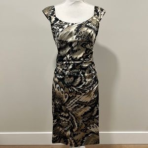 Stretch satin dress with ruching